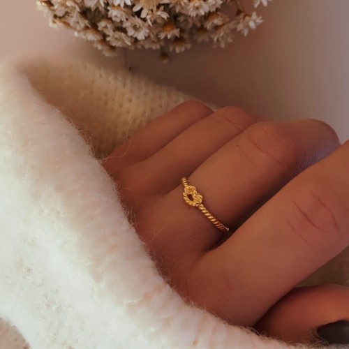 pierścionek regulowany pozłacany