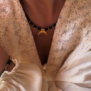 Naszyjnik Lunula | All Black |