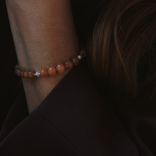 bransoletka pozłacana z kamieniami naturalnymi