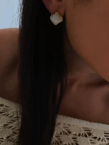 Kolczyki Vintage White